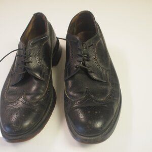 BACK TO SCHOOL SALE: Vintage Men's Black Leather Wingtip Shoes